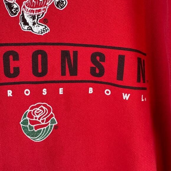 VTG Santee Red Heavyweight 1999 Rose Bowl Wisconsin Badgers Sweatshirt Large - Picture 3 of 16